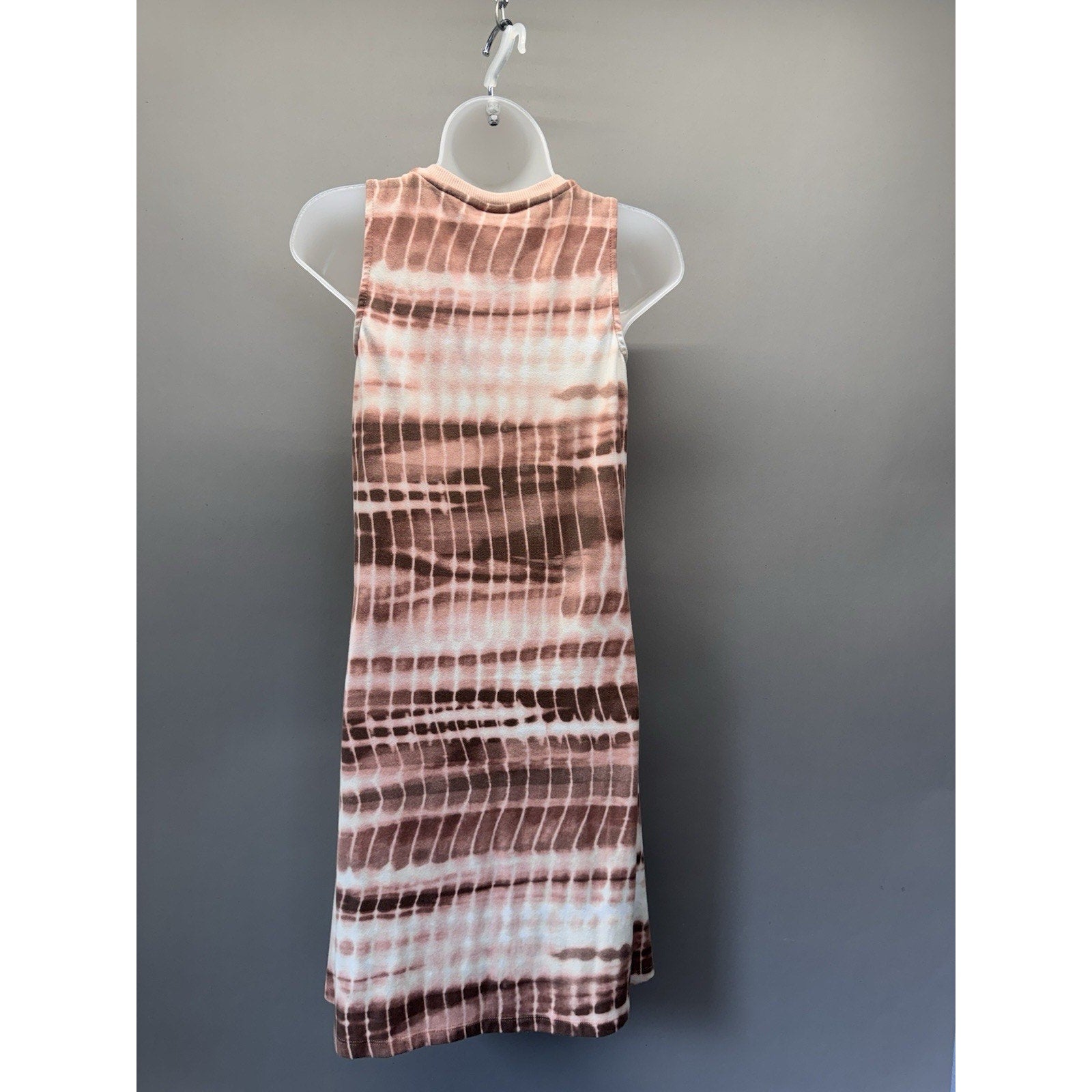 LOGO Lounge Tie Dye Dress Womens Small Sleeveless Pink Brown Swing Casual Pocket
