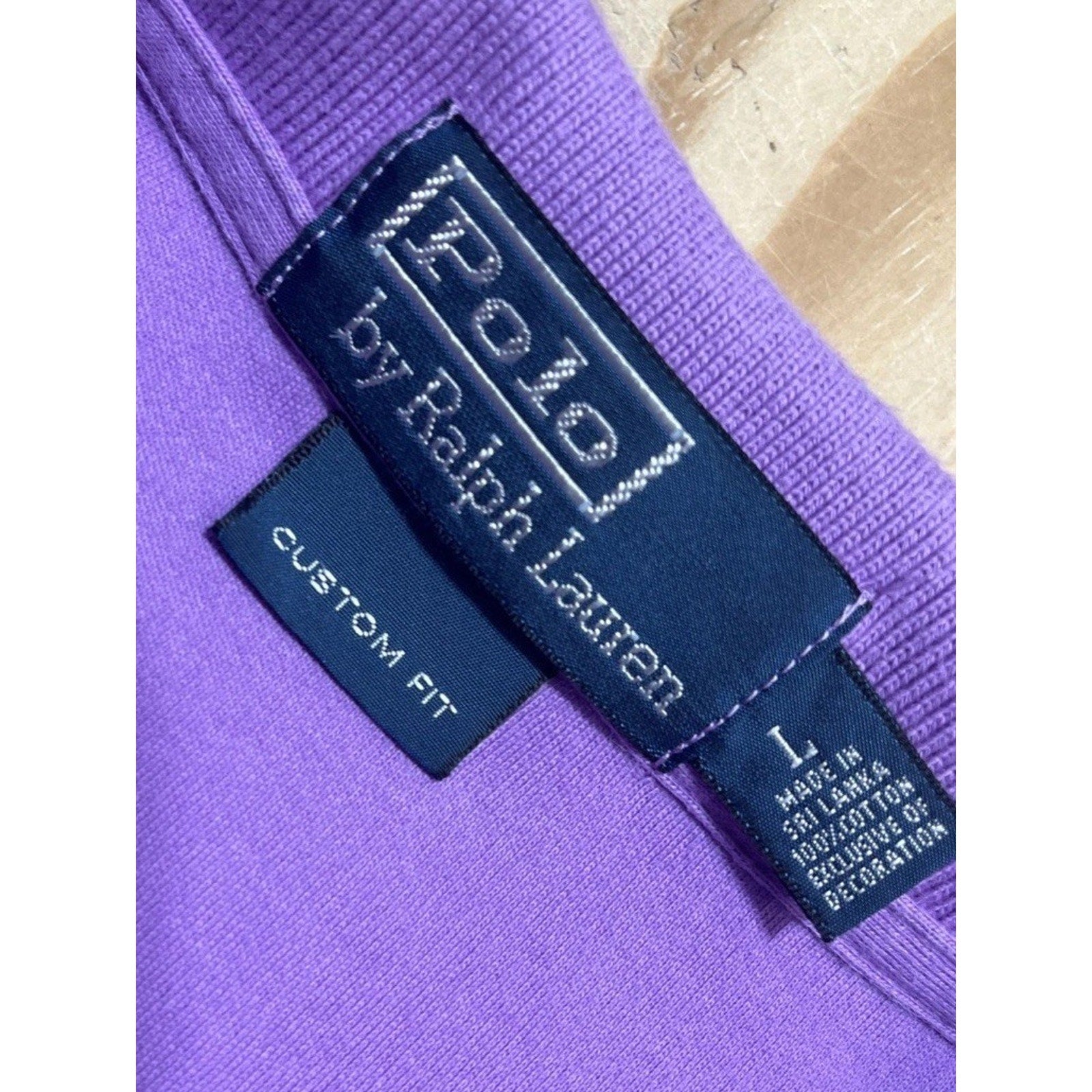 Polo Ralph Lauren Custom Fit Shirt Mens Large Purple Polo Pull Over Short Sleeve
