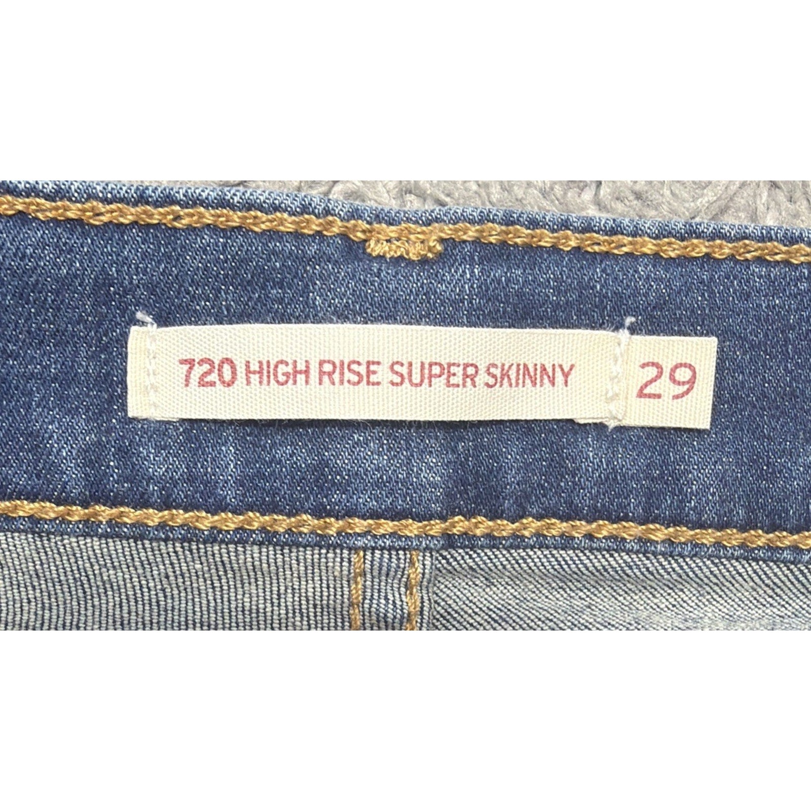 Levis 720 High Rise Super Skinny Jeans Womens 29 Blue Denim Medium Wash Stretch