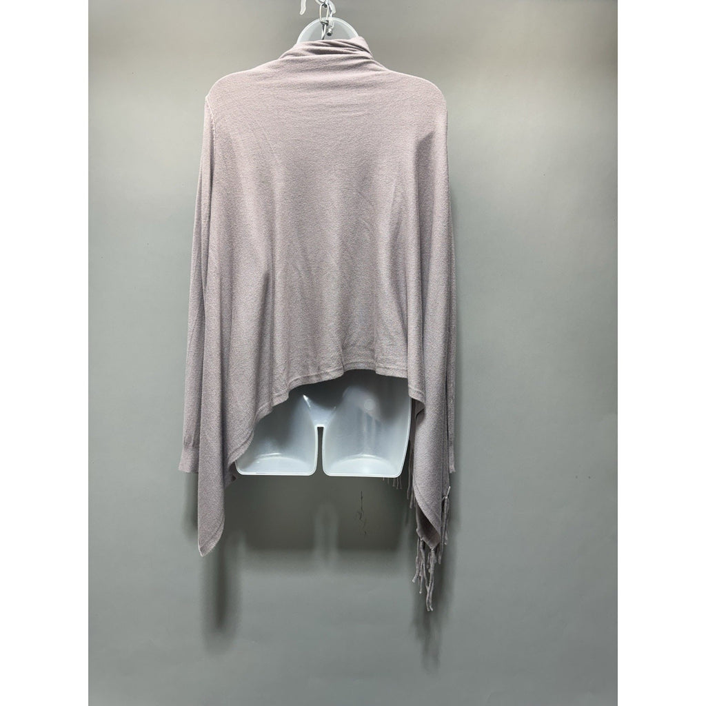Lovestitch Fringe Shawl Cardigan L Boho Wrap Asymmetrical Cowl Cozy Sweater New
