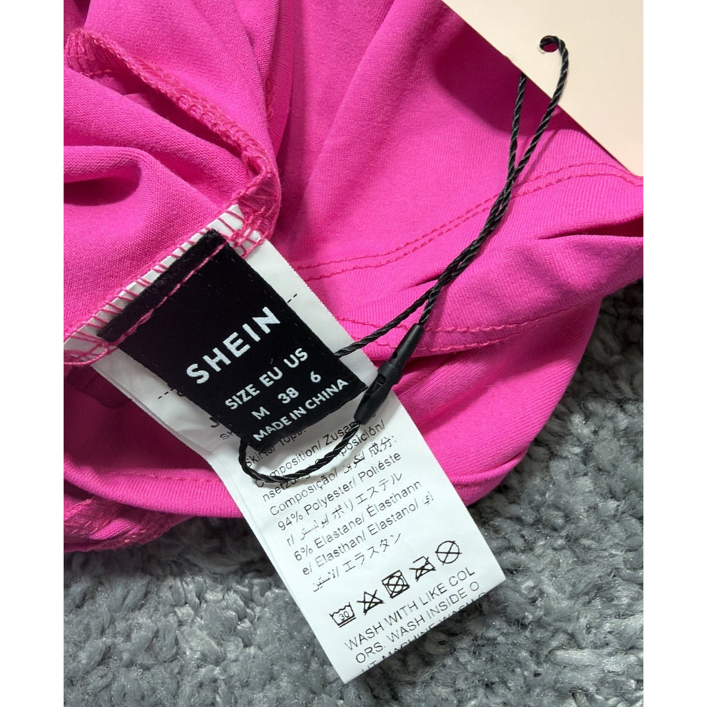 Shein Bae Pink Short Sleeve Cropped T-Shirt Women's Size Medium New