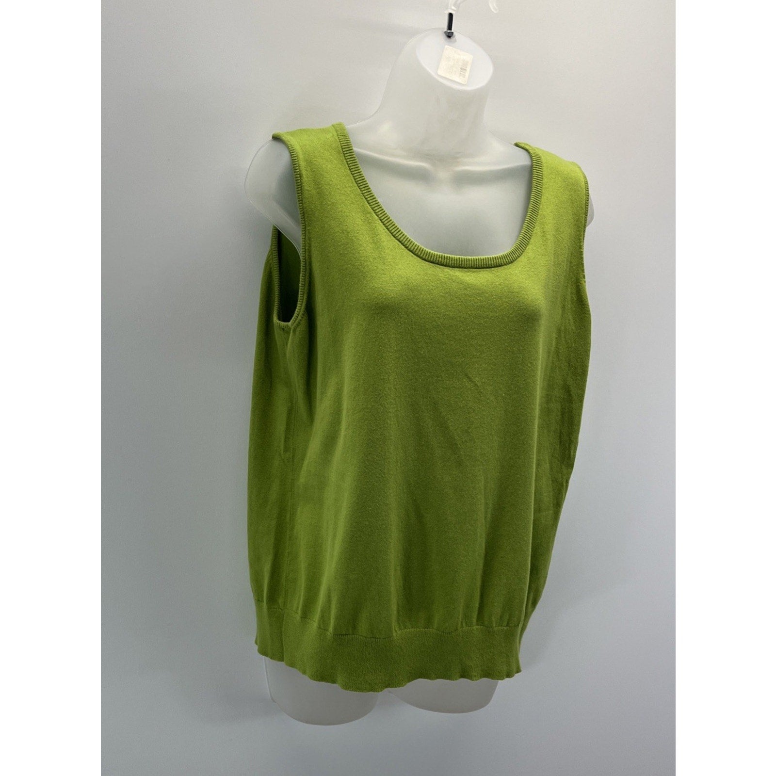 Talbots petites womens knit sleeveless blouse sweater vest size 1X green