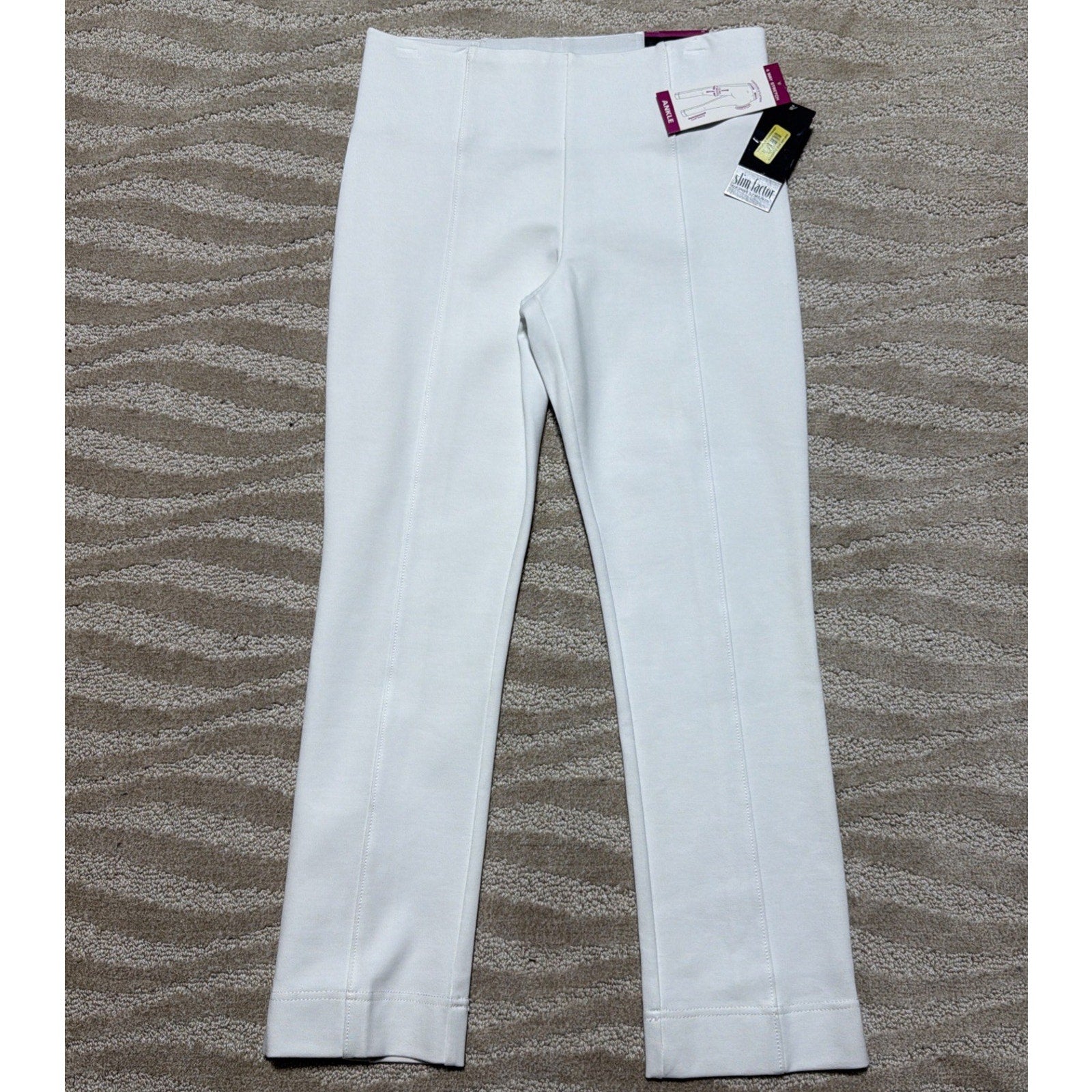 SLIM FACTOR by Investments Womens Medium Slim High Rise Ankle Pants NWT