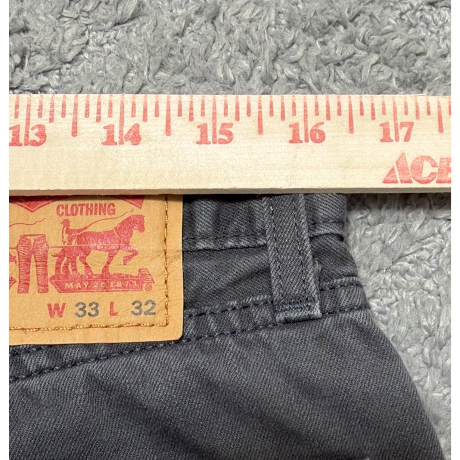 Levi’s 505 Jeans Men 33x32 Gray Straight Leg Regular Fit Denim Pants Cotton USA