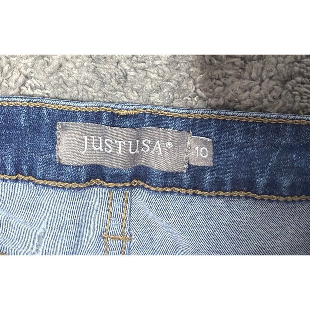 Just USA Womens High Rise Skinny Jeans Size 10 Blue Distressed