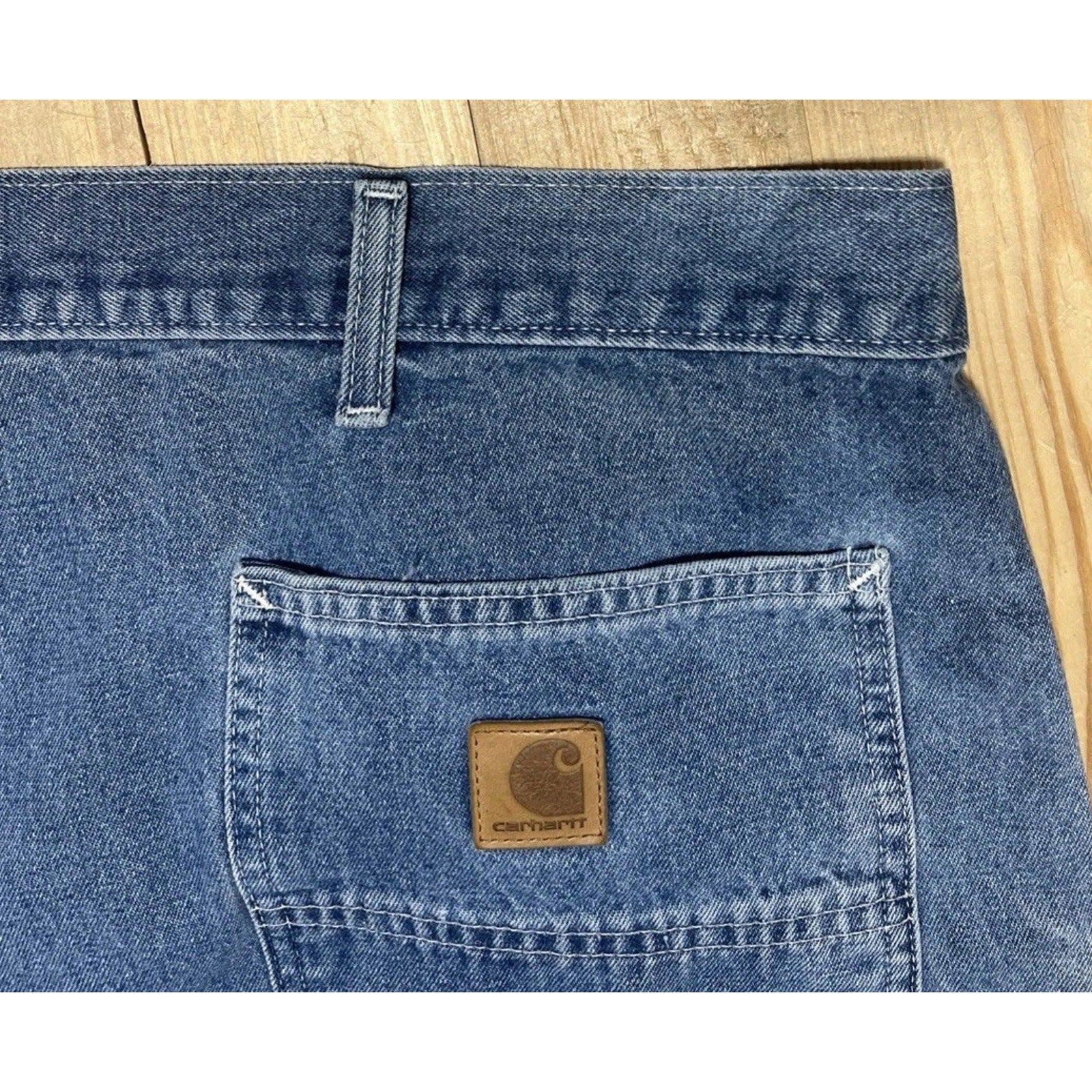 Carhartt B13 DST Carpenter Utility Jeans Men's 48x30 in Medium Wash Blue - EUC!