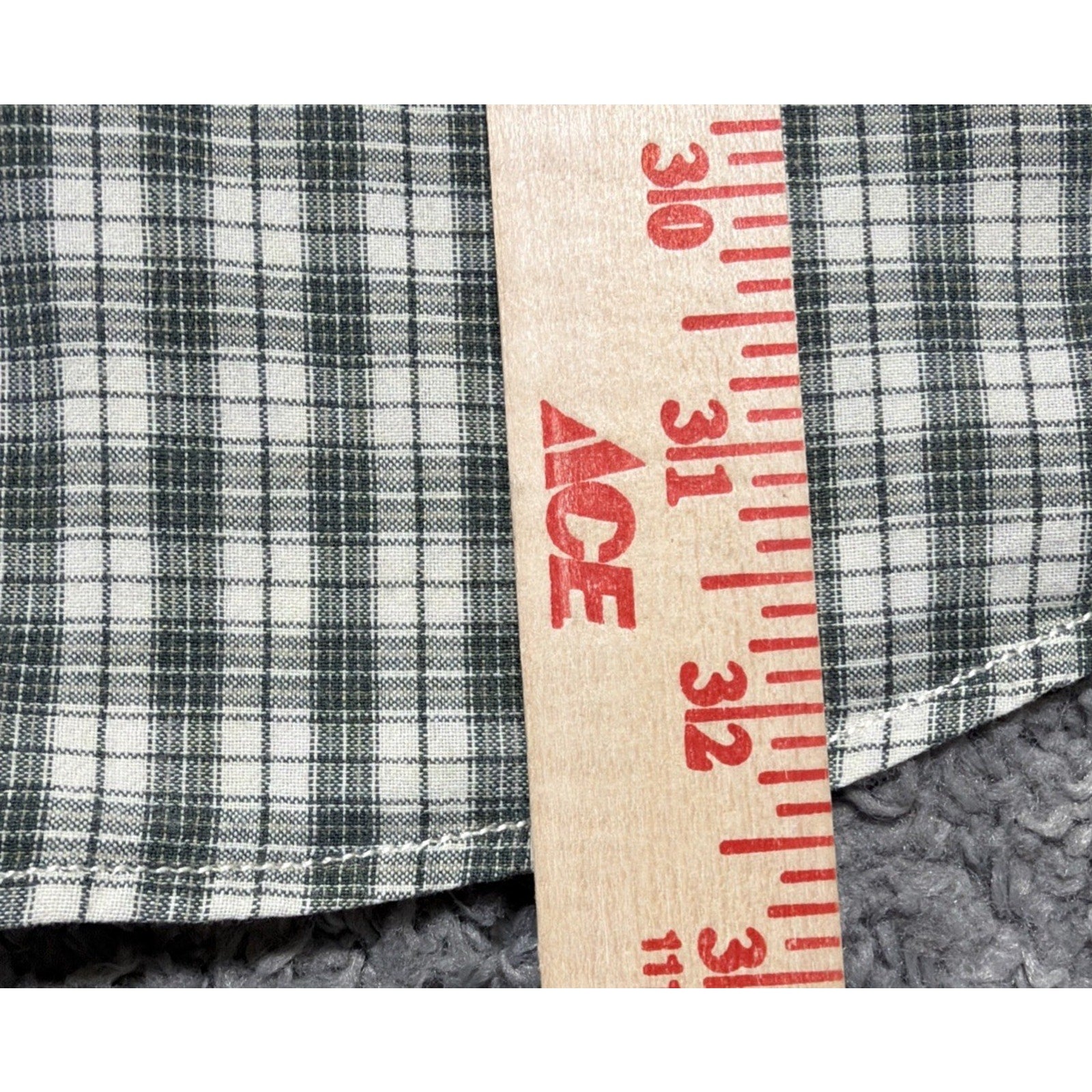 Ralph Lauren Sport Shirt Mens Large Green Plaid Button Down Short Sleeve Vintage