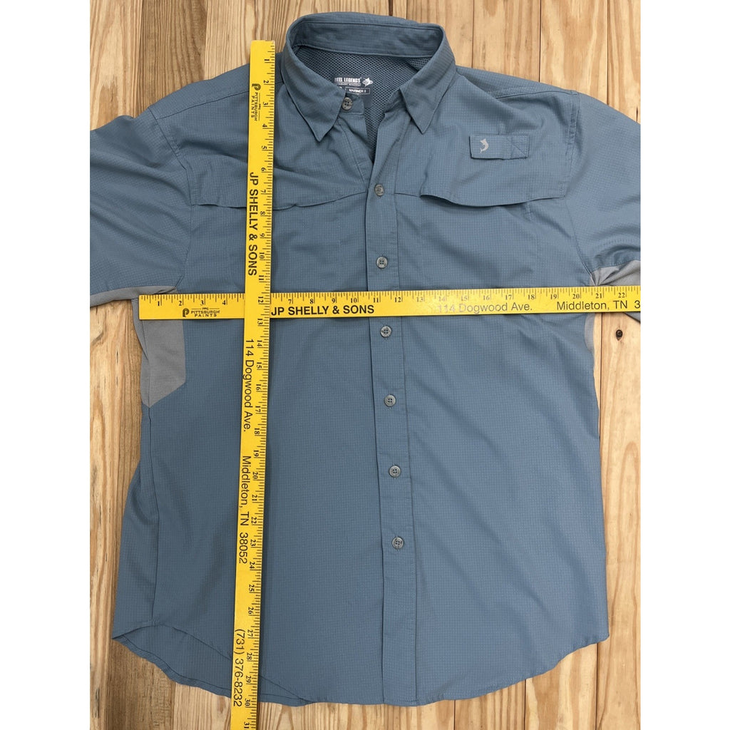 Reel Legends Shirt Mens S Blue Vented Short Sleeve Boat Mariner 2 Fishing