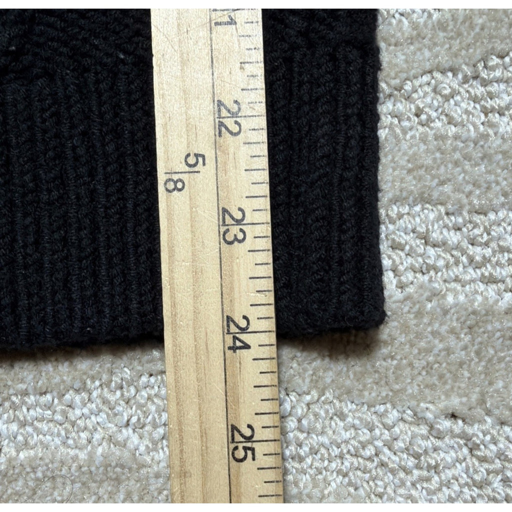 LOFT Outlet Sweater XS Black White Striped Cable Knit Crewneck Pullover