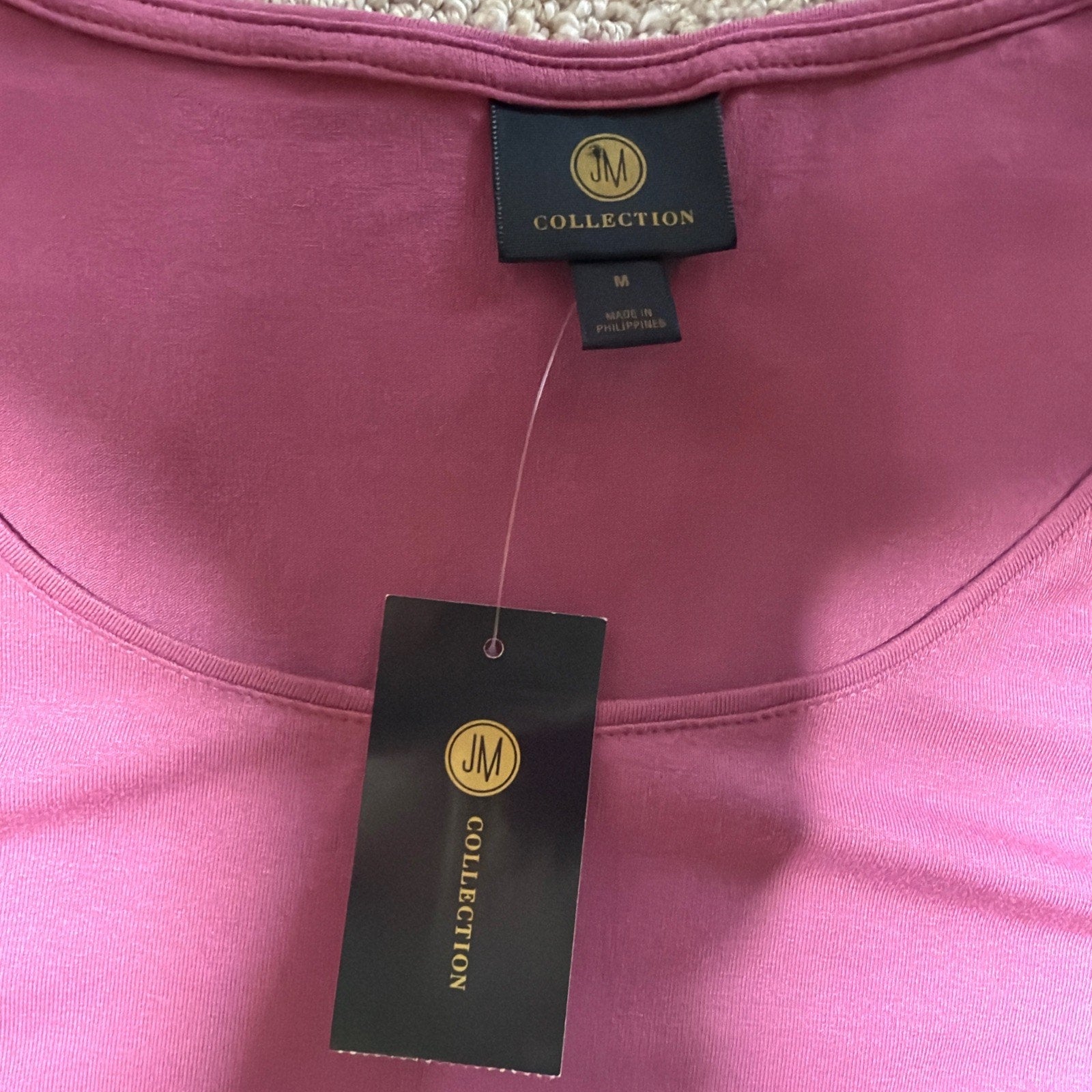 JM Collection NWT Tank Red Violet Size Med Rayon Super Stretch