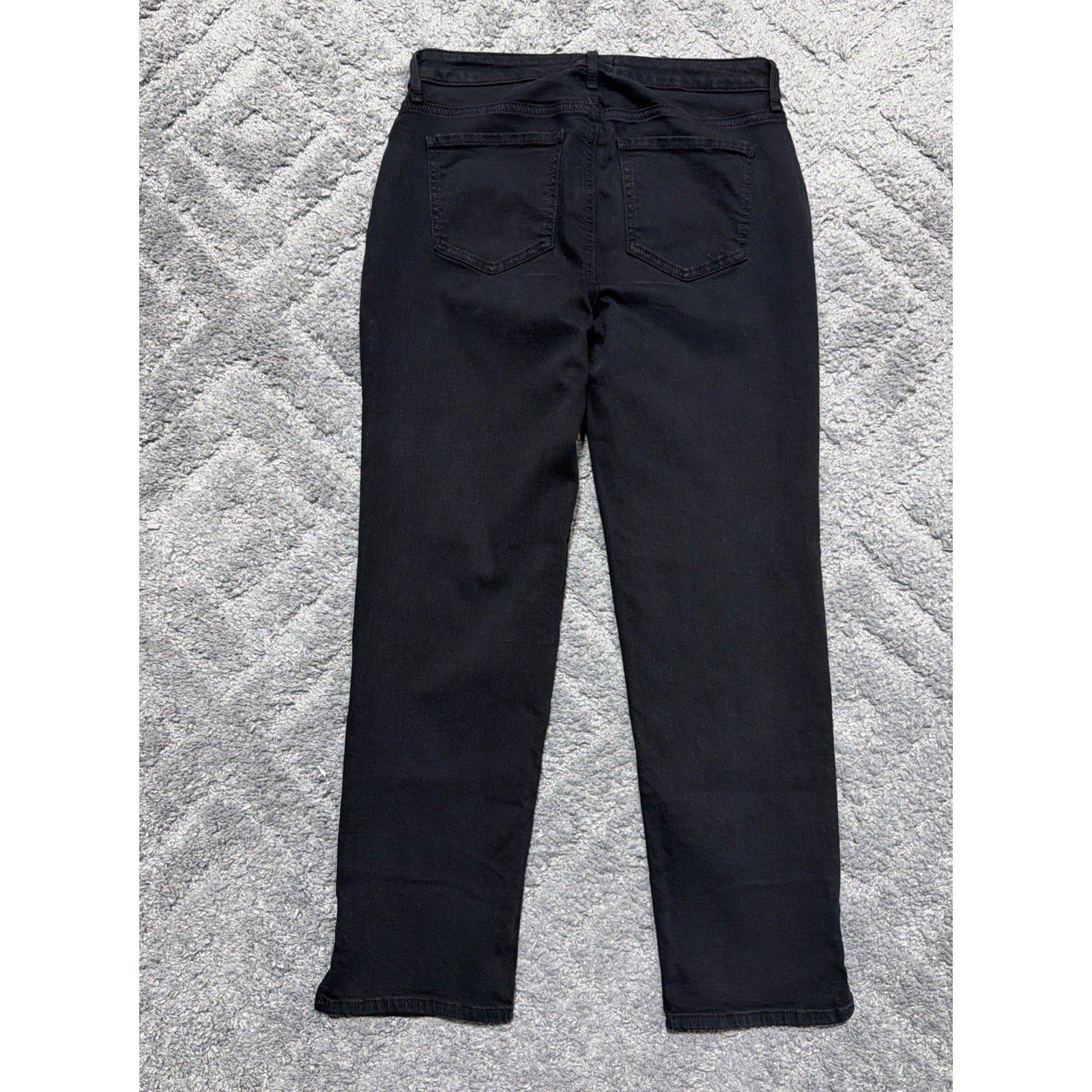 NYDJ Curves 360 Cropped Denim Size 2 Short Black Mid Rise 26" Inseam Split Seam