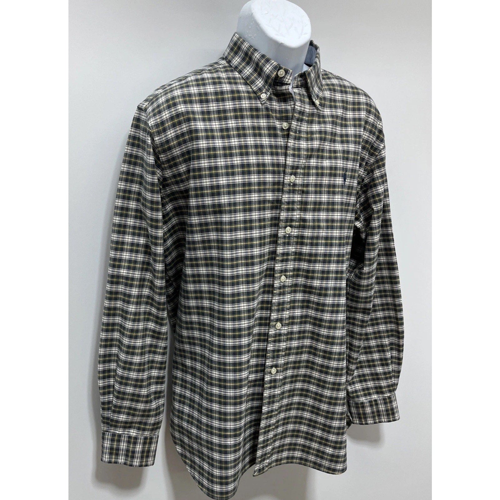 Polo Ralph Lauren Classic Fit Shirt Men L Plaid Pony Logo Long Sleeve Button