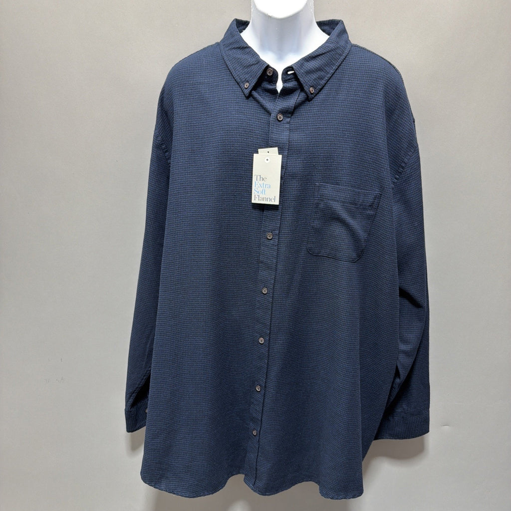 Croft & Barrow Houndstooth Extra Soft Flannel Button-Down Shirt Size 4XB NWT