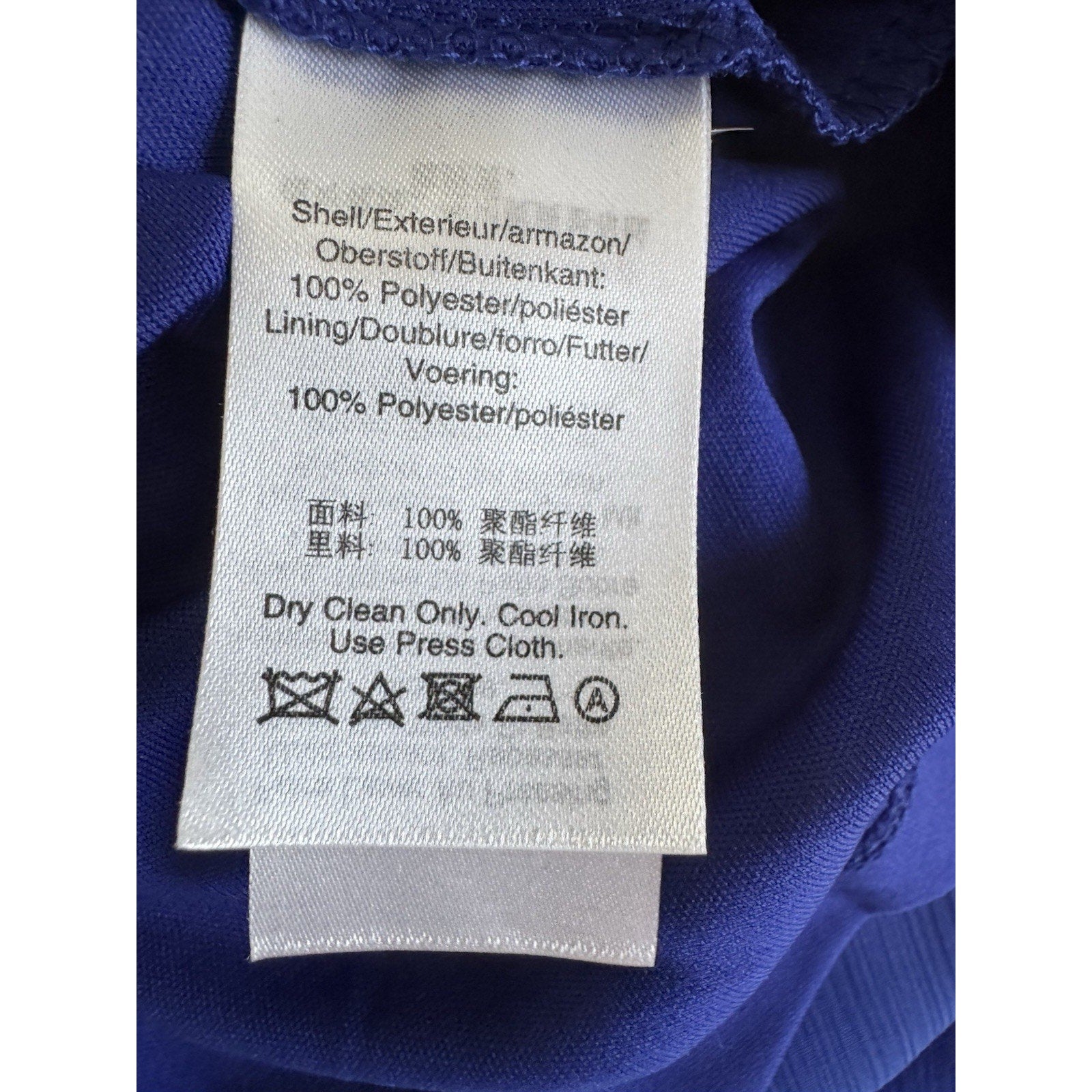 DKNY Blue Chiffon Wrap Dress Womens Size 2 Puff Sleeve Belted V Neck NWT $129