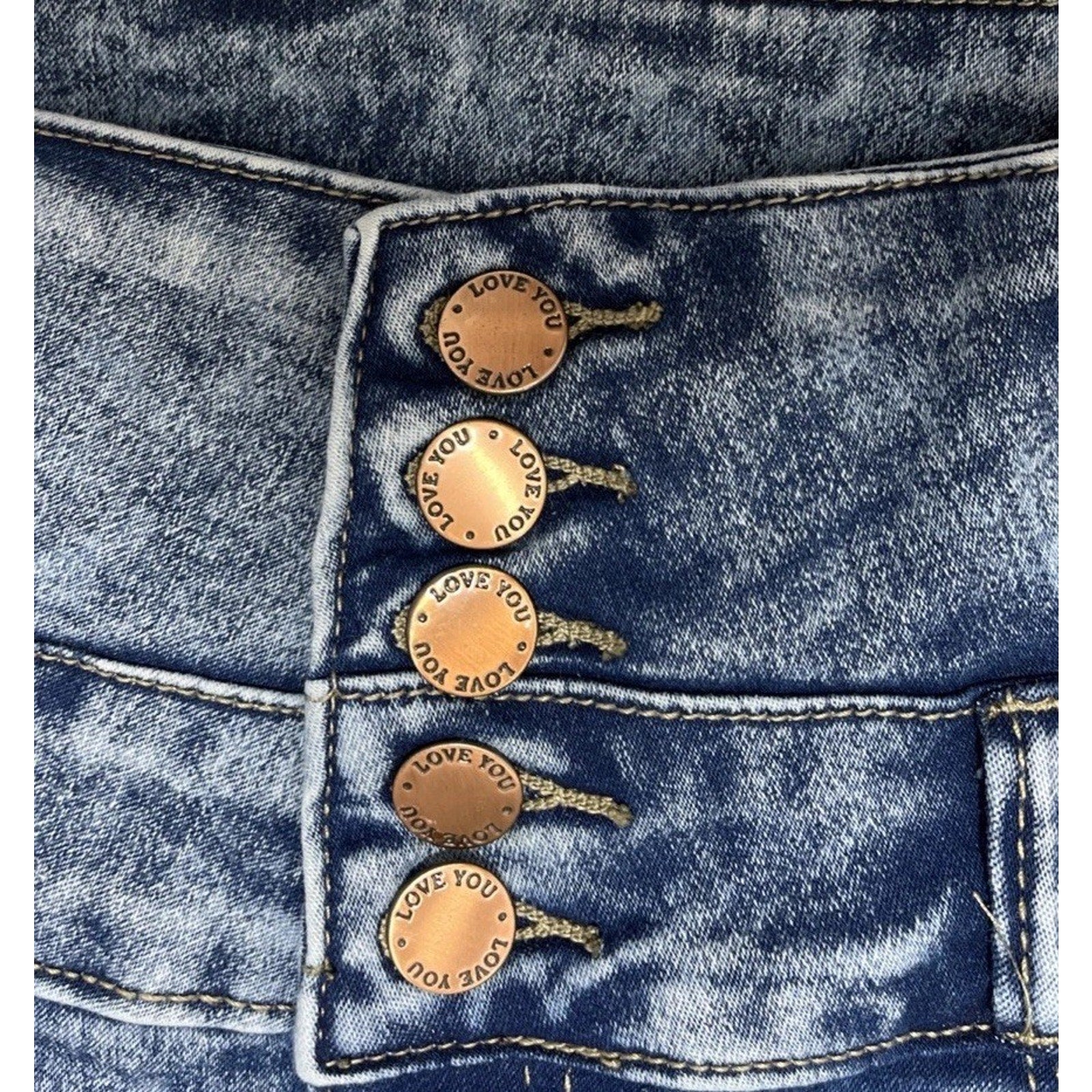 Love You Blue Acid Wash Jeans Size 7/8 Pockets Stretch 27x30