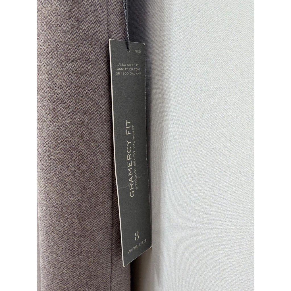 Ann Taylor Gramercy Fit Wide Leg Wool /Cashmere Trouser Pants Womens 8 Gray