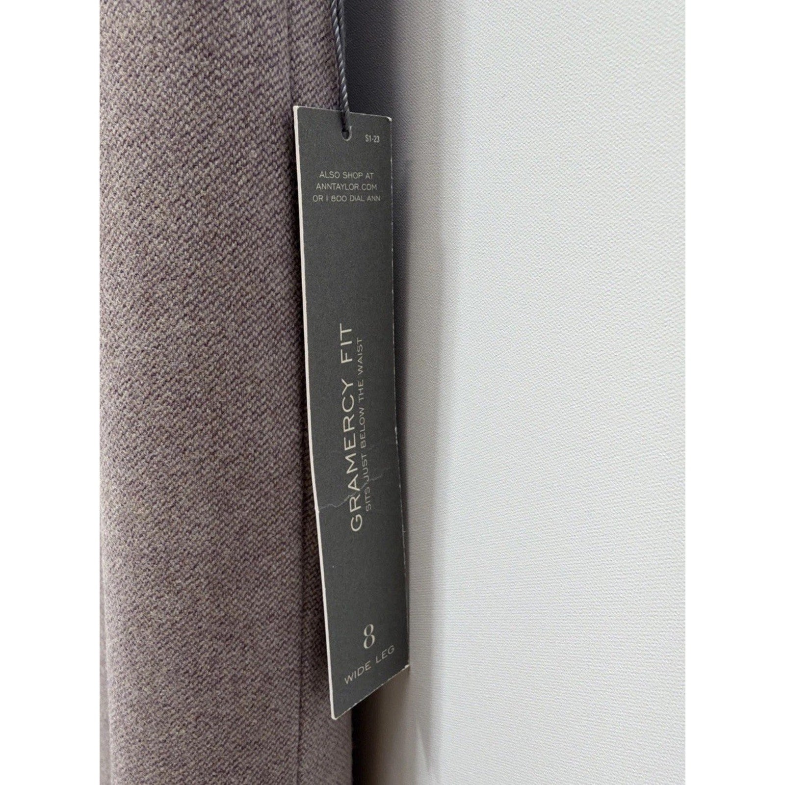 Ann Taylor Gramercy Fit Wide Leg Wool /Cashmere Trouser Pants Womens 8 Gray