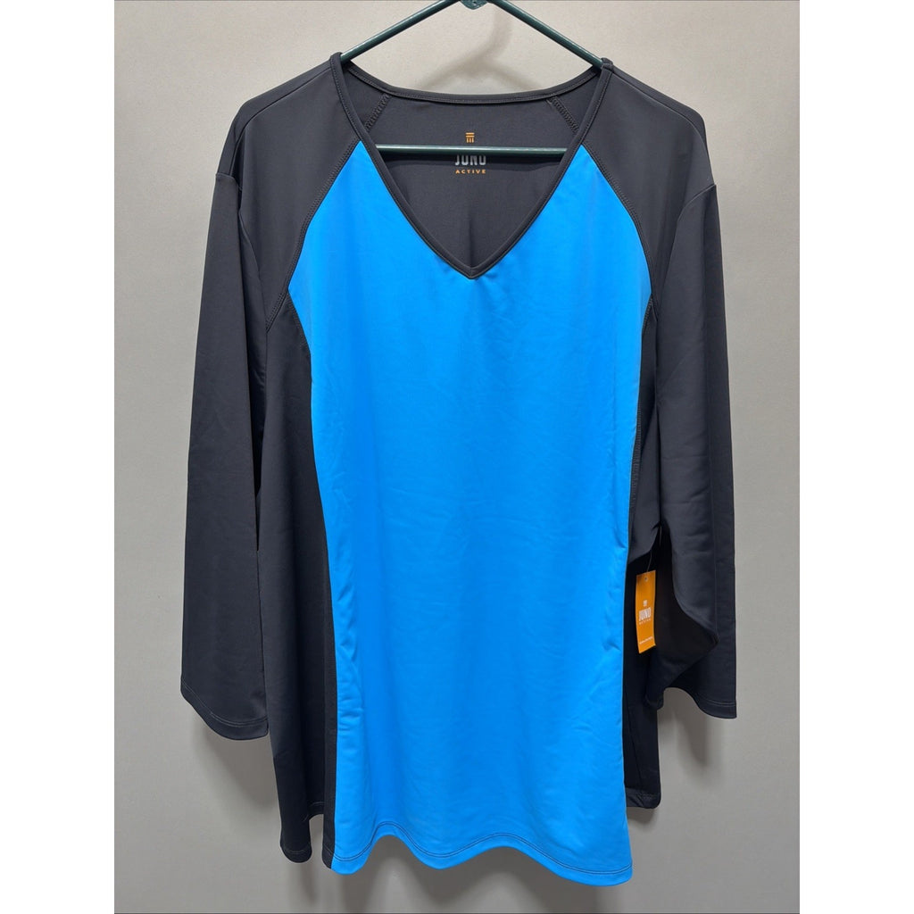 Juno Active 3/4 Sleeve Quick Energy Aquacurve Rash Guard Plus Size 5X New