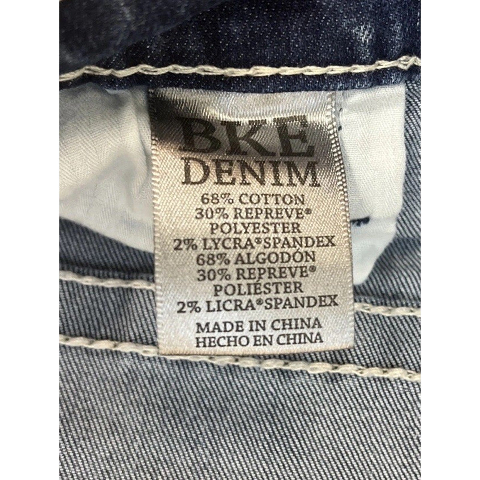 Buckle BKE Carter Jeans Mens 34 Blue Straight Leg Thick Stitch Denim 34x32