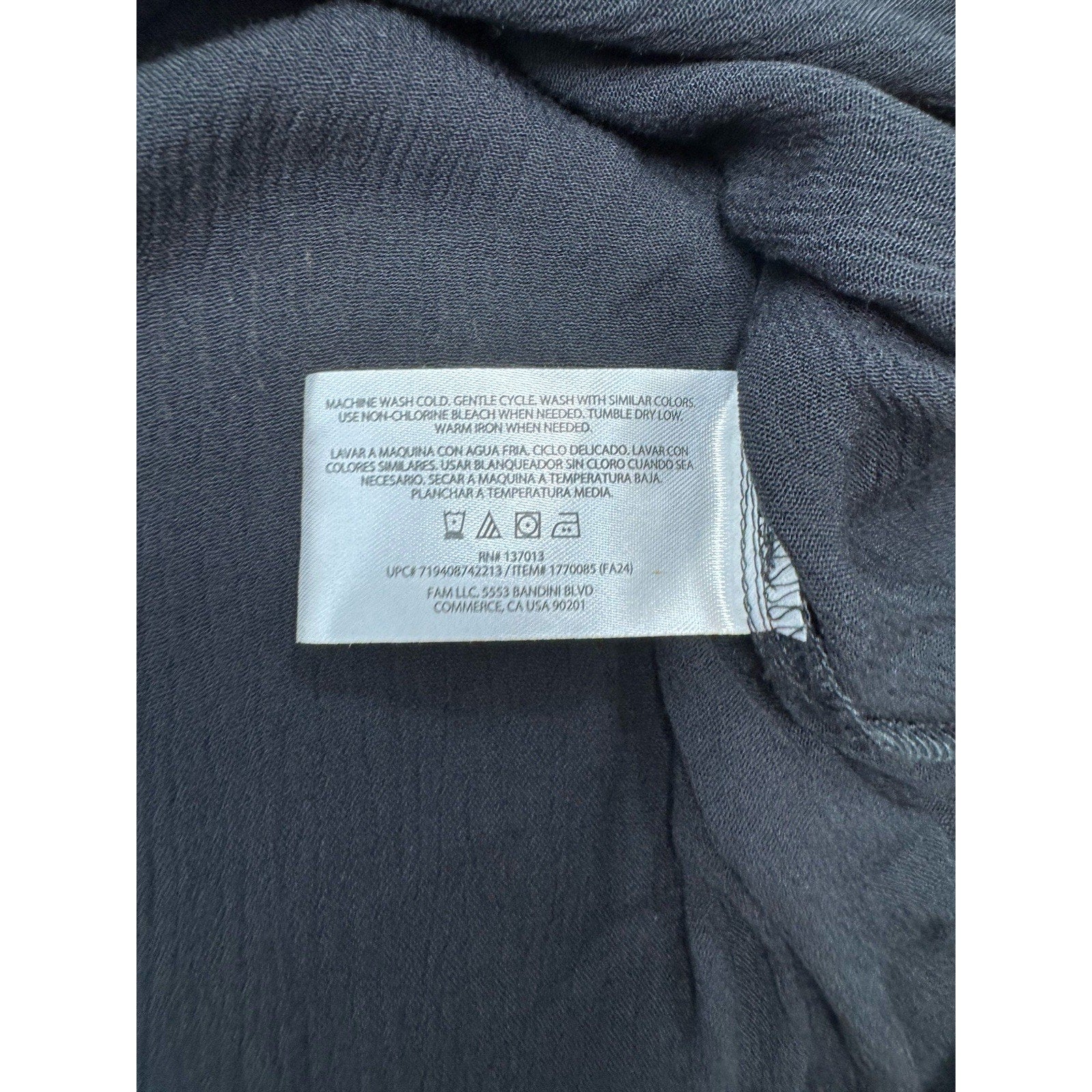 Orvis Short Sleeve Black Rayon Button Front Blouse Women’s Size Medium