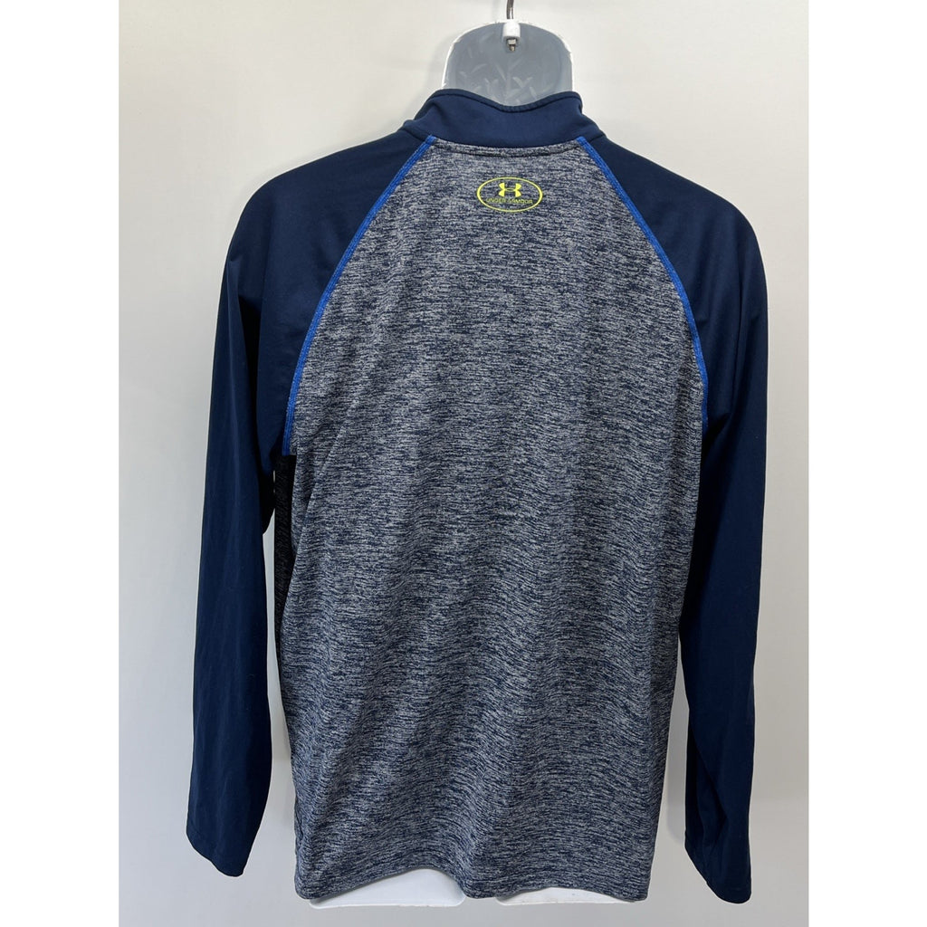 Under Armour UA Tech 1/4 Zip Pullover Shirt Mens Large Blue Heat Gear Loose Fit