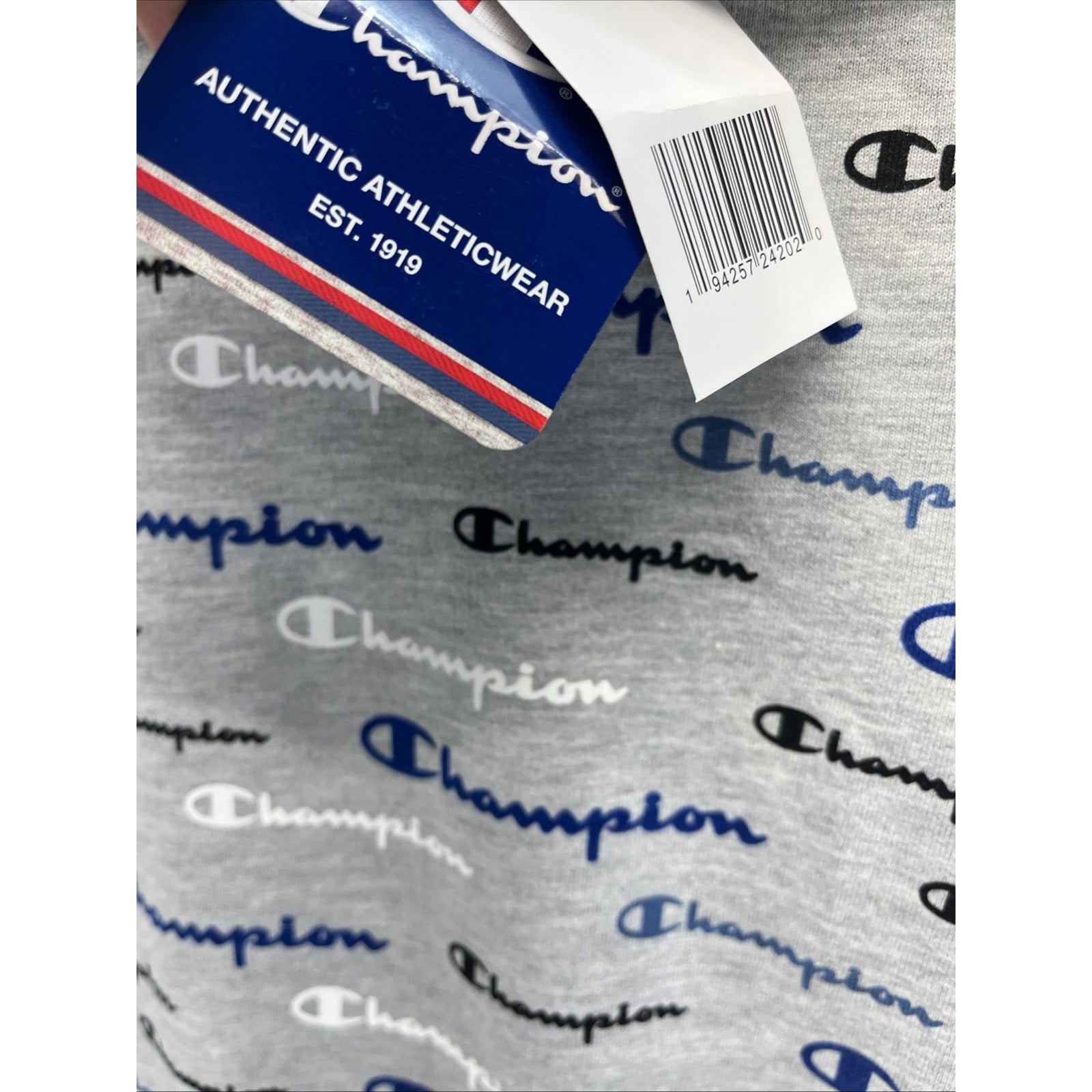 $65 Champion Kids Boys Gray Hoodie Logo Print Pullover Sweater Size M