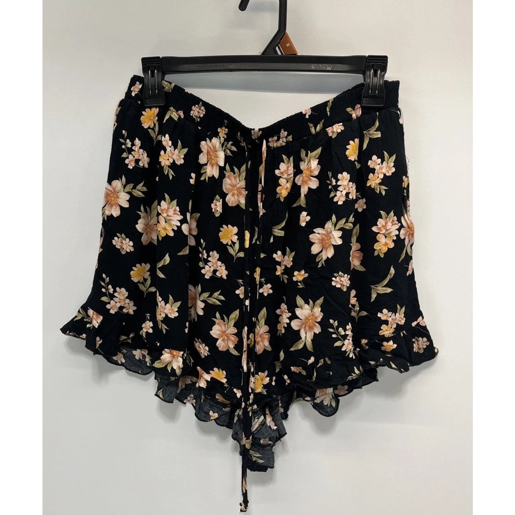 NWT American Eagle Floral Drawstring Flutter Shorts Size Large