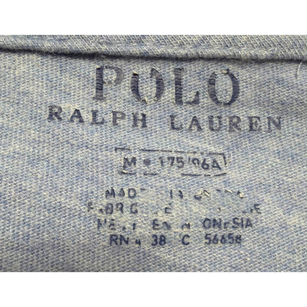Polo Ralph Lauren Long Sleeve T-Shirt Heathered Blue Pony Logo Size Medium