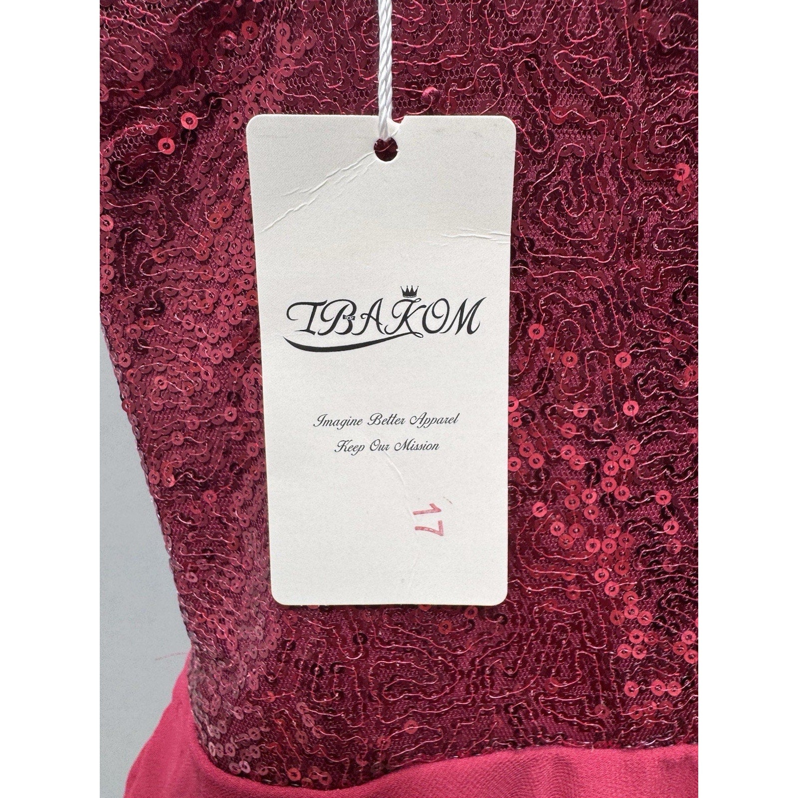 IBAKOM Imagine Better Apparel Red Sleeveless Dance Prom Formal Dress New Size S