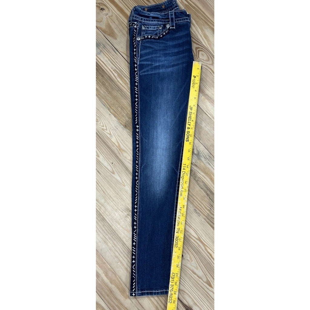 MISS ME Ankle Skinny Jeans Thick Stitch Size 28 28x29 JP5860AK