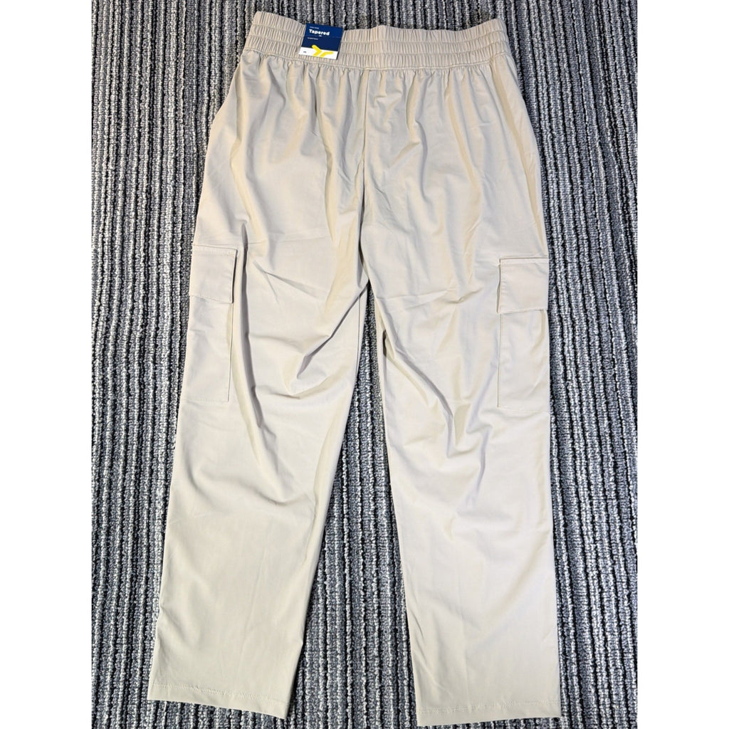 Old Navy High Rise Cargo Sleektech Pants Women’s M Beige GoDry 4 Way Stretch NWT