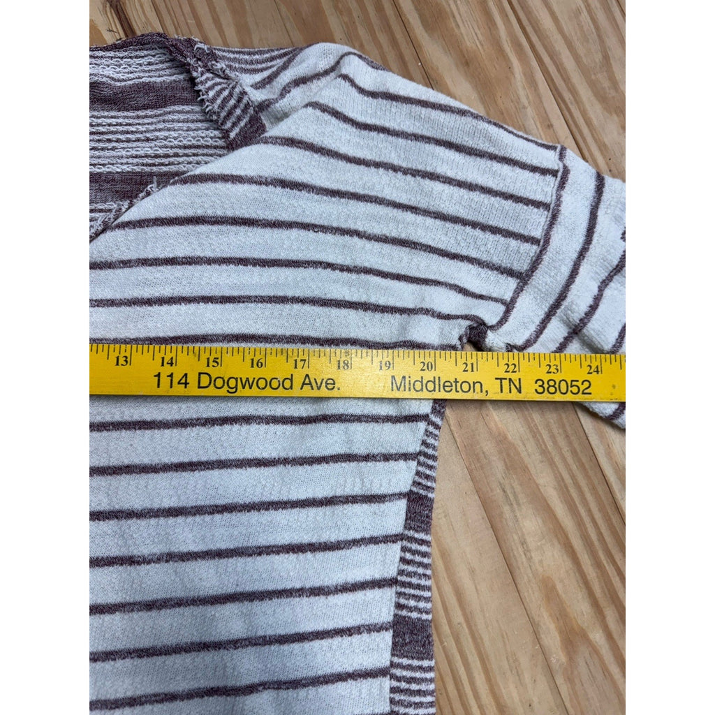 Umgee Long Sleeve Striped Button Top Size Small Oversized Sweater