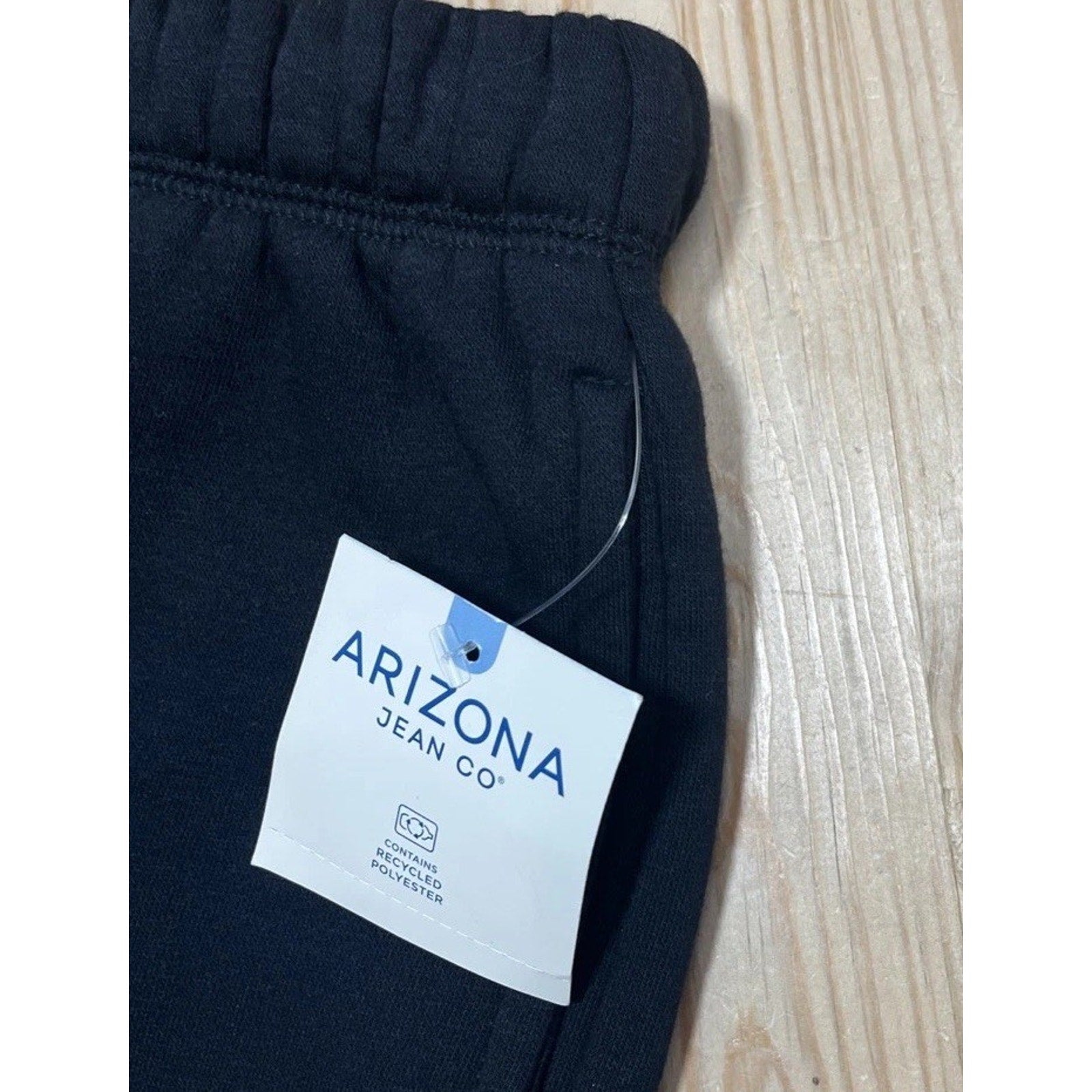 NWT Arizona Jean Co Black Fleece Joggers Drawstring Waist - Size Small