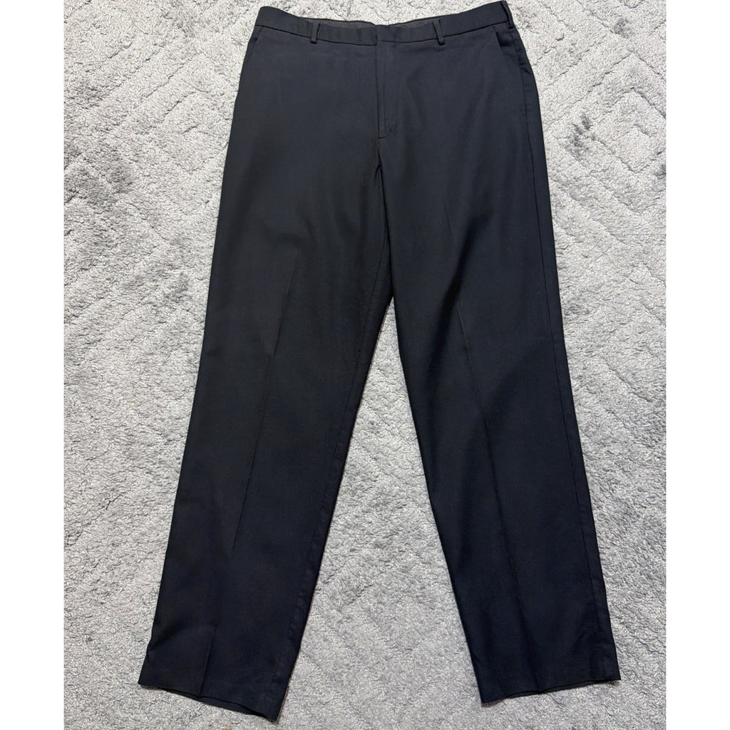 Dockers Premium Mens Dark Gray Flat Front Classic Fit 36x34 Pima Dress Pants