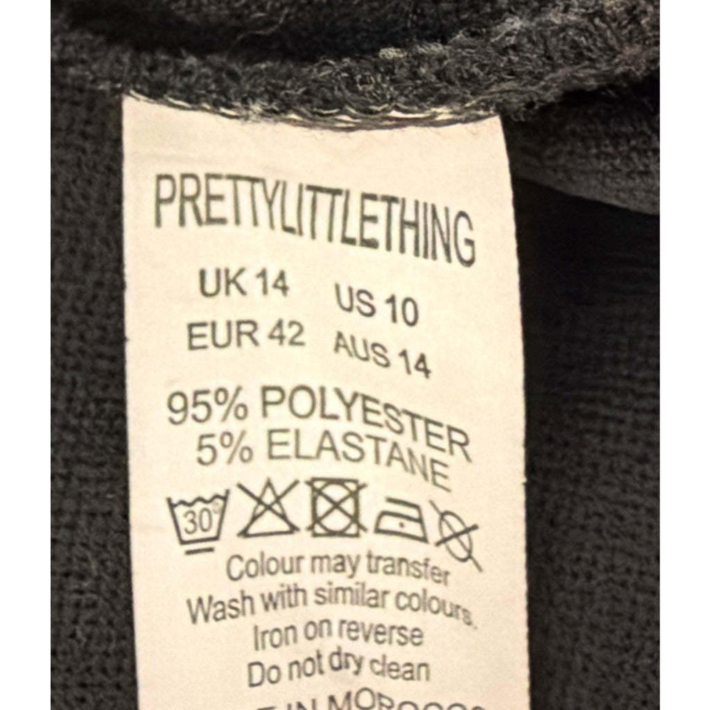 Pretty Little Thing Black Wrap Detail Mini Dress Size 10