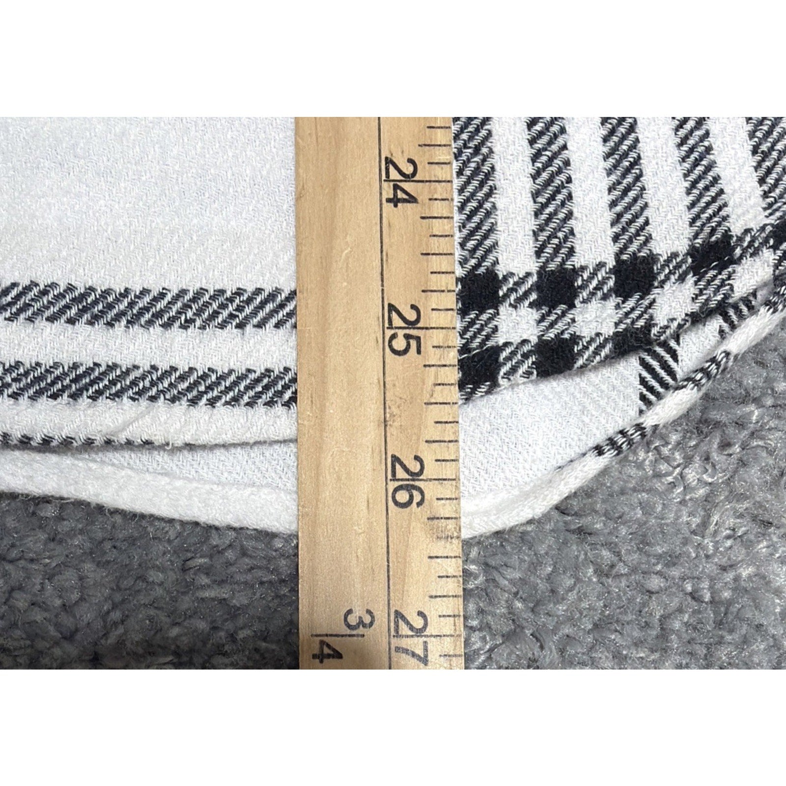 BKE Boyfriend Eased Hooded Flannel Full Zip Shacket Womens Medium White Black