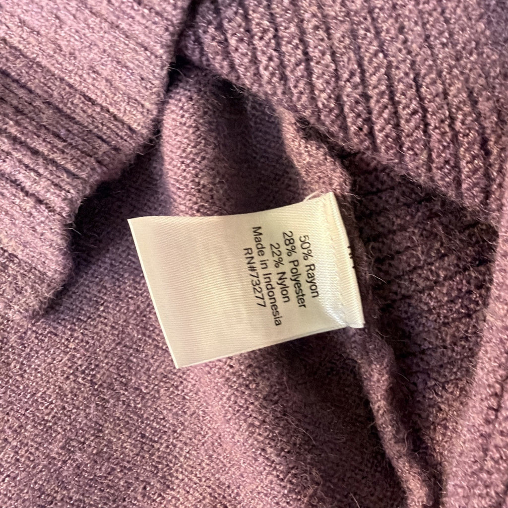 New Sonoma Women's Plum Textured Tunic Hooded Soft Sweater Size Large