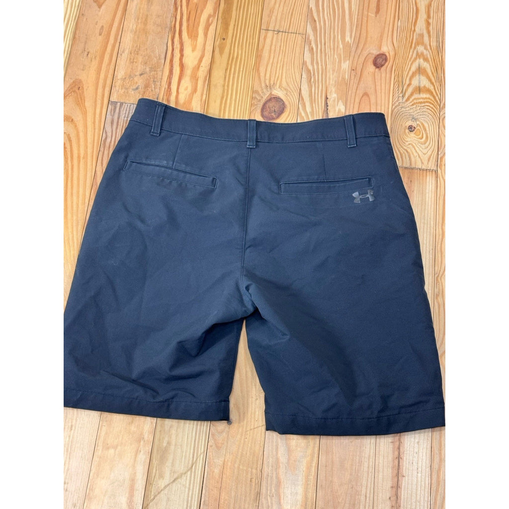 Under Armour Flat-Front Showdown Tapered Golf Shorts Size 32 Navy Blue