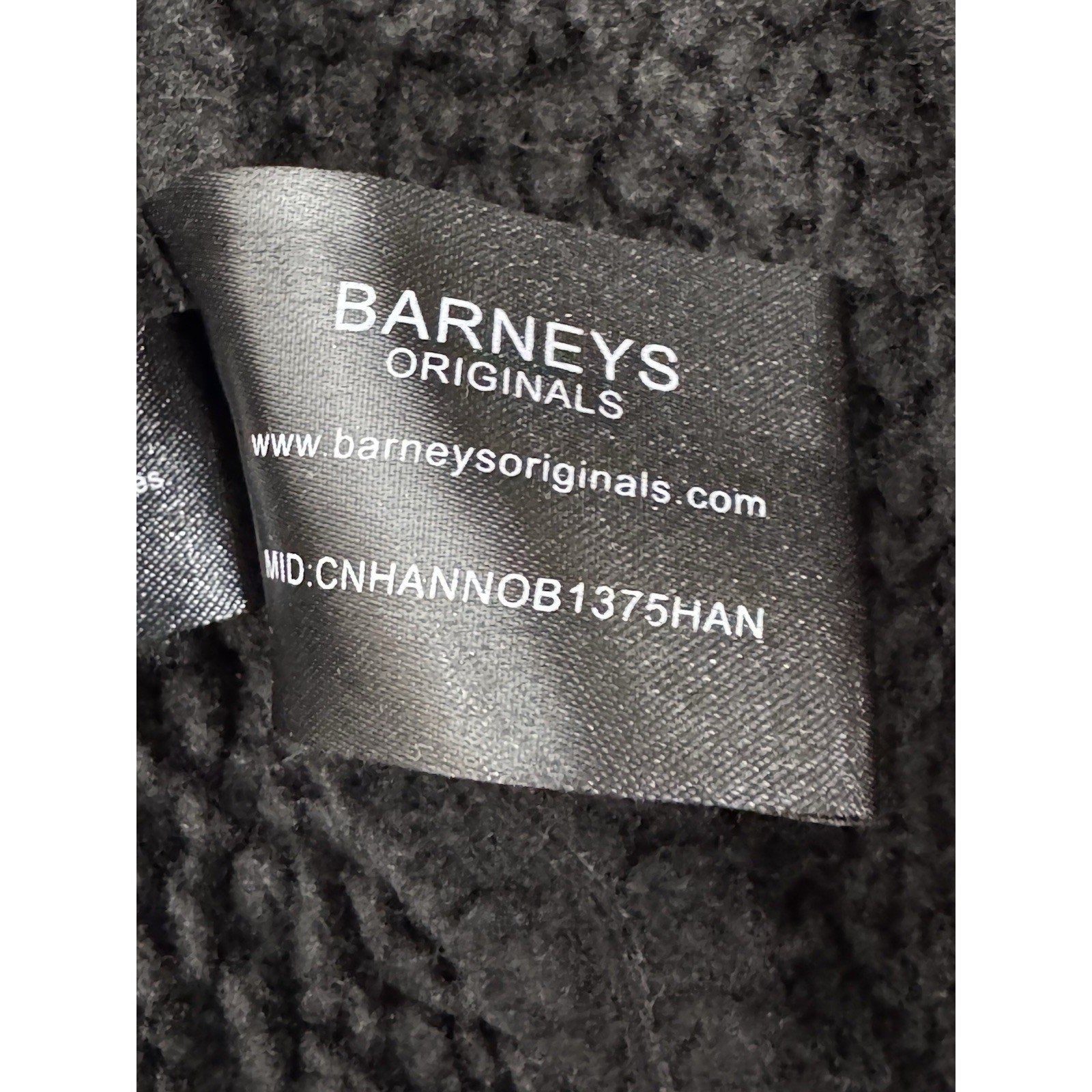 Men’s ‘Barneys Originals’ Faux Leather Shearling Bomber Jacket, Size Medium