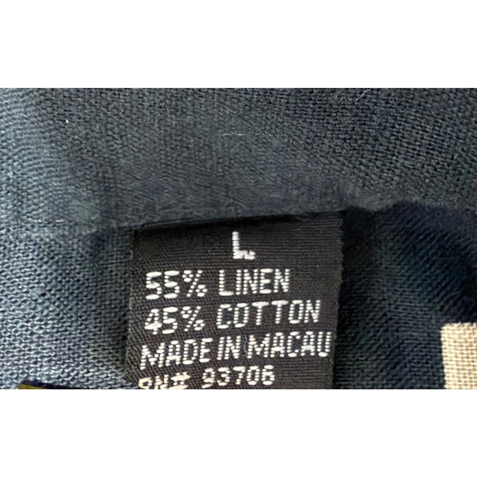 Britches of Georgetown Linen Shirt Mens L Black Floral Button Up Short Sleeve