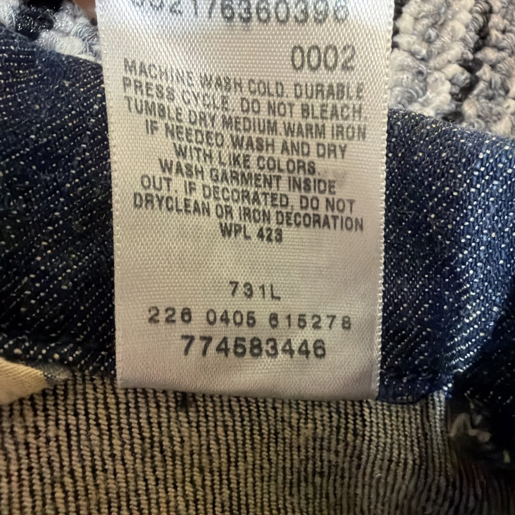 Womens Levi's Jeans Y2K Silver Label Denim Jacket With Silver Floral Buttons M