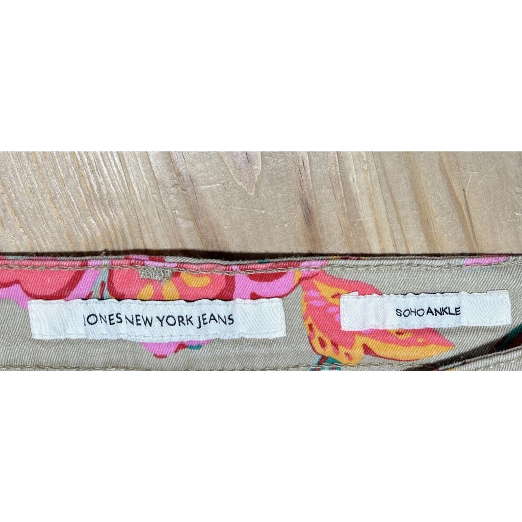 Jones New York Soho Ankle Jeans Size 6 Floral Secret Slimming Features Slim Leg