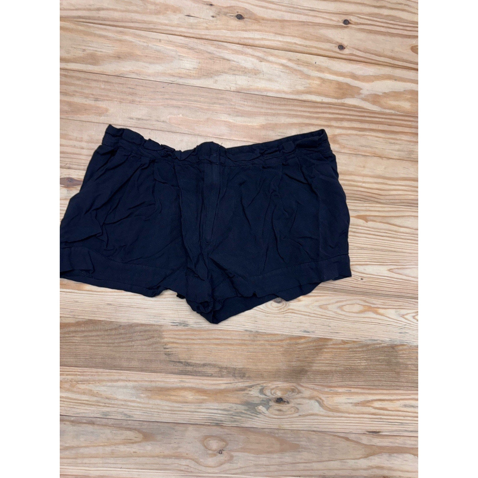 Joe Benbasset Black Shorts Size 7 Juniors Elastic Button Zip Rayon Short Shorts