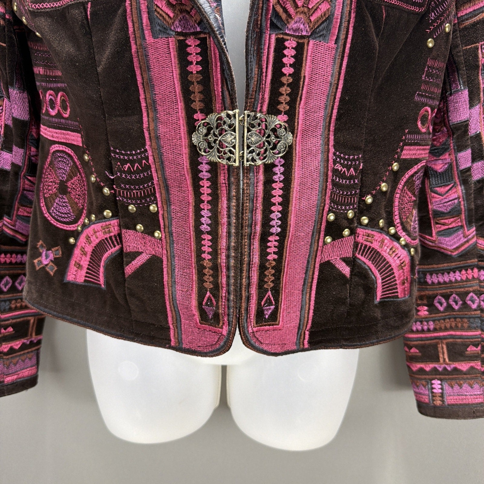 Vtg Peter Nygard Women’s Velvet Embroidered Blazer Victorian whimsigoth Size 8