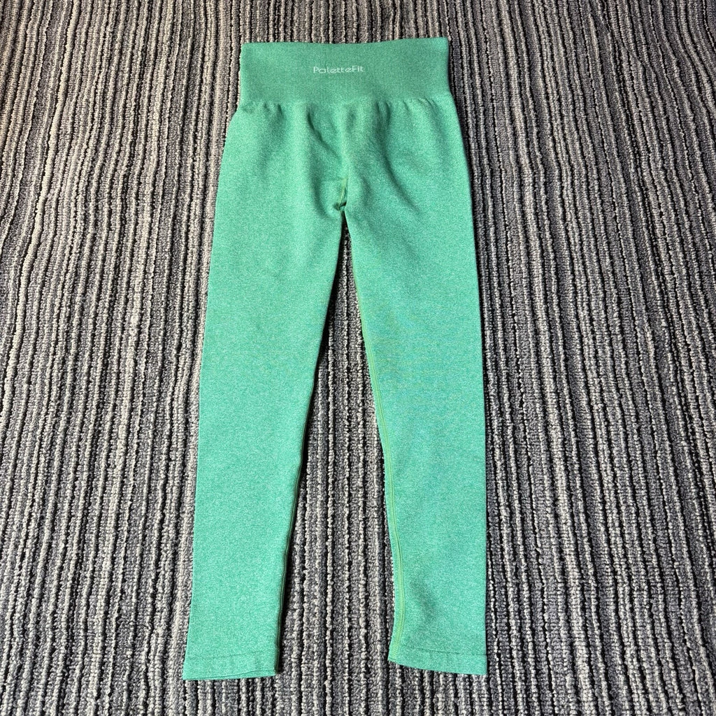 PaletteFit Women’s Seamless High Waist Leggings Size S Green Workout Yoga Gym