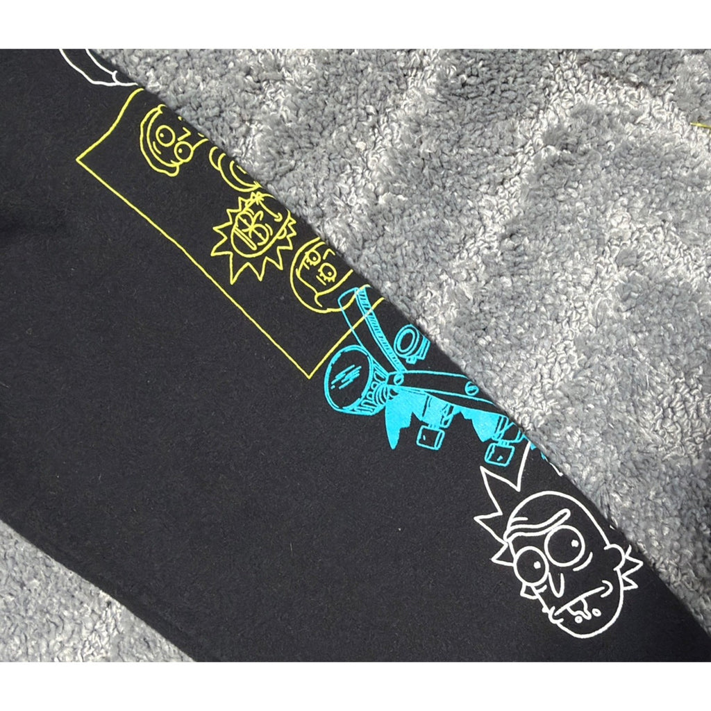 Rick and Morty Adult Swim Dimension Size S Black Crew Neck Fleece Sweatshirt