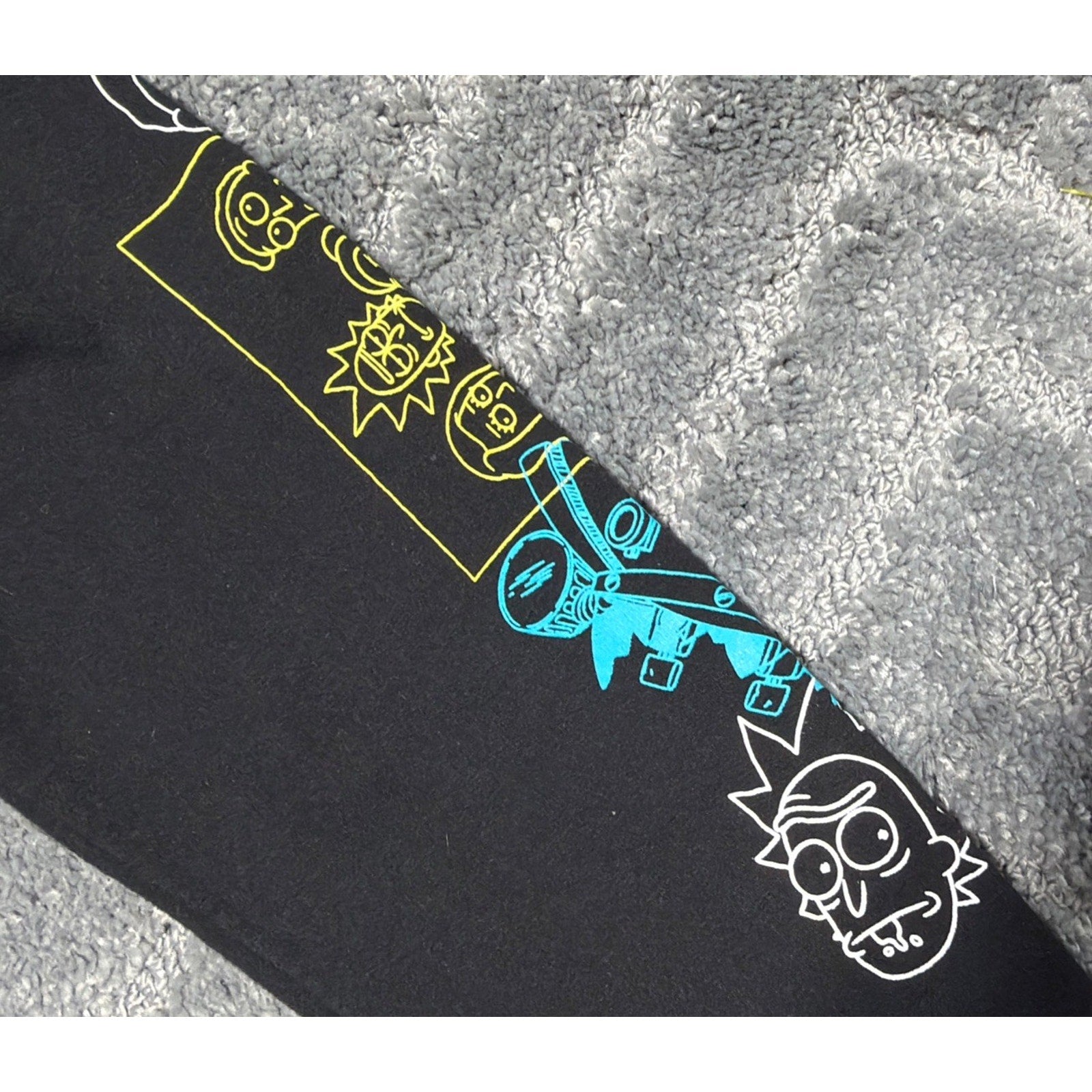 Rick and Morty Adult Swim Dimension Size S Black Crew Neck Fleece Sweatshirt