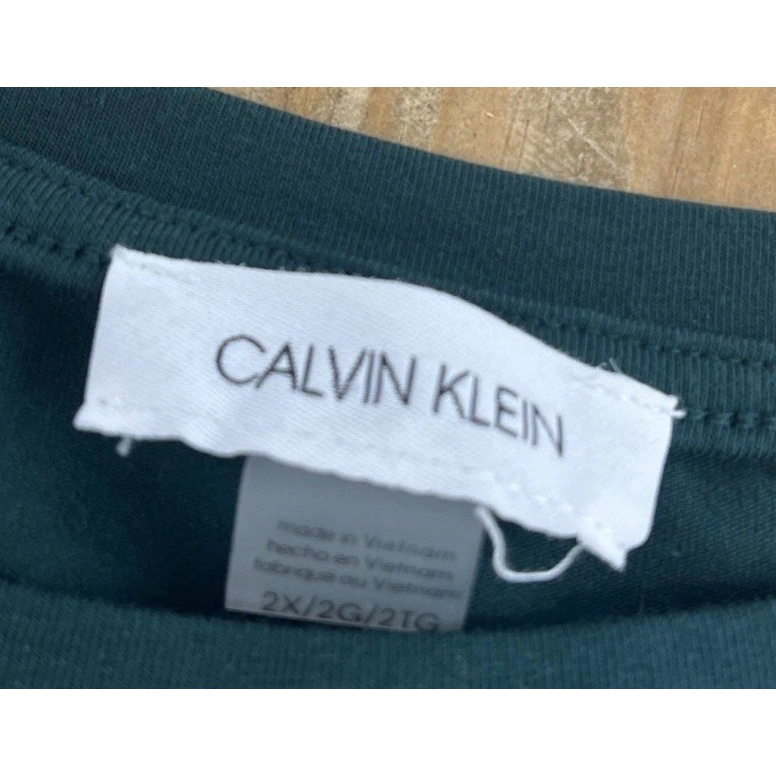 Calvin Klein Embellished Logo T-Shirt Dress For Women Size - 2X Green
