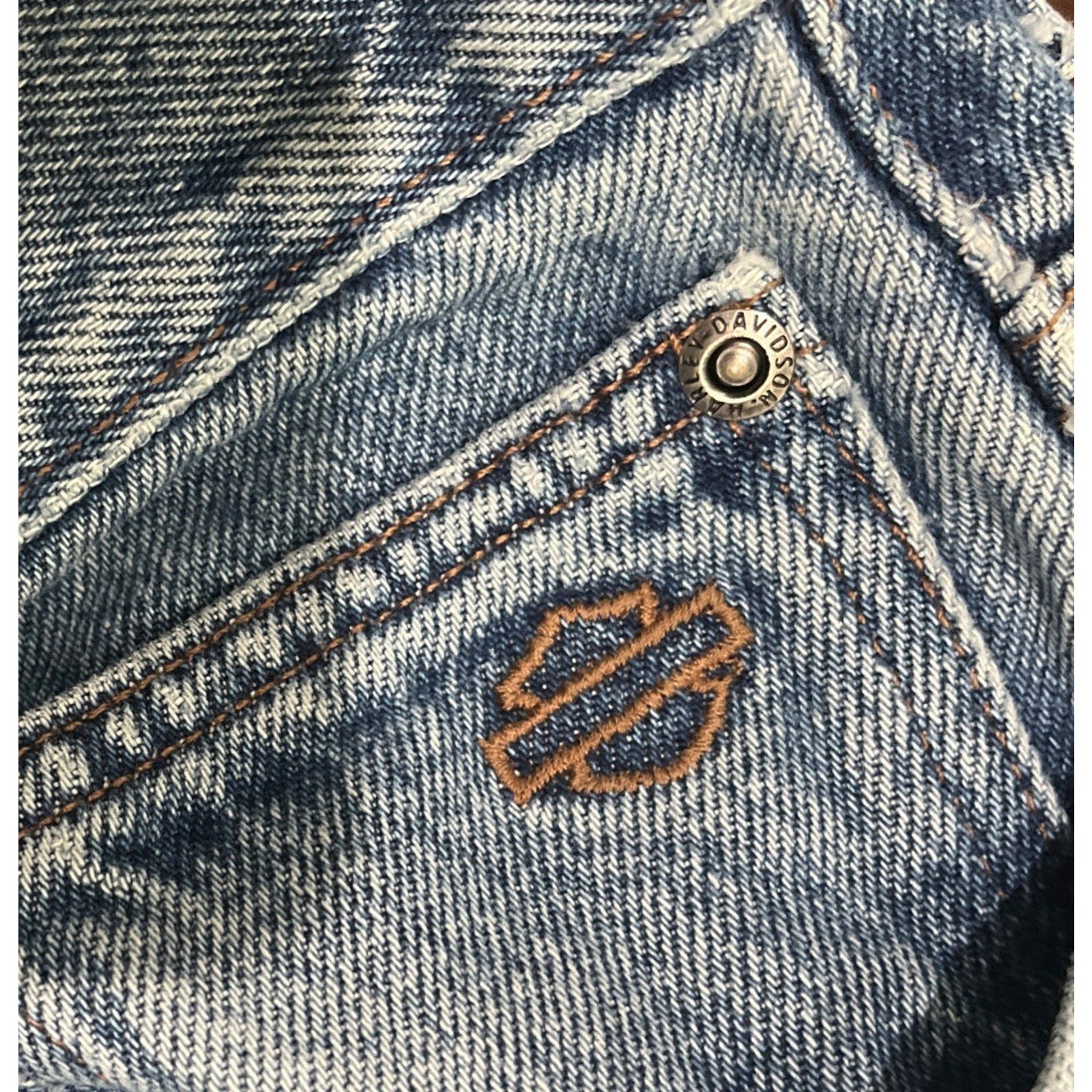 Harley Davidson Traditional Mens 38x36 Light Blue Jeans Slim Fit Tapered Leg