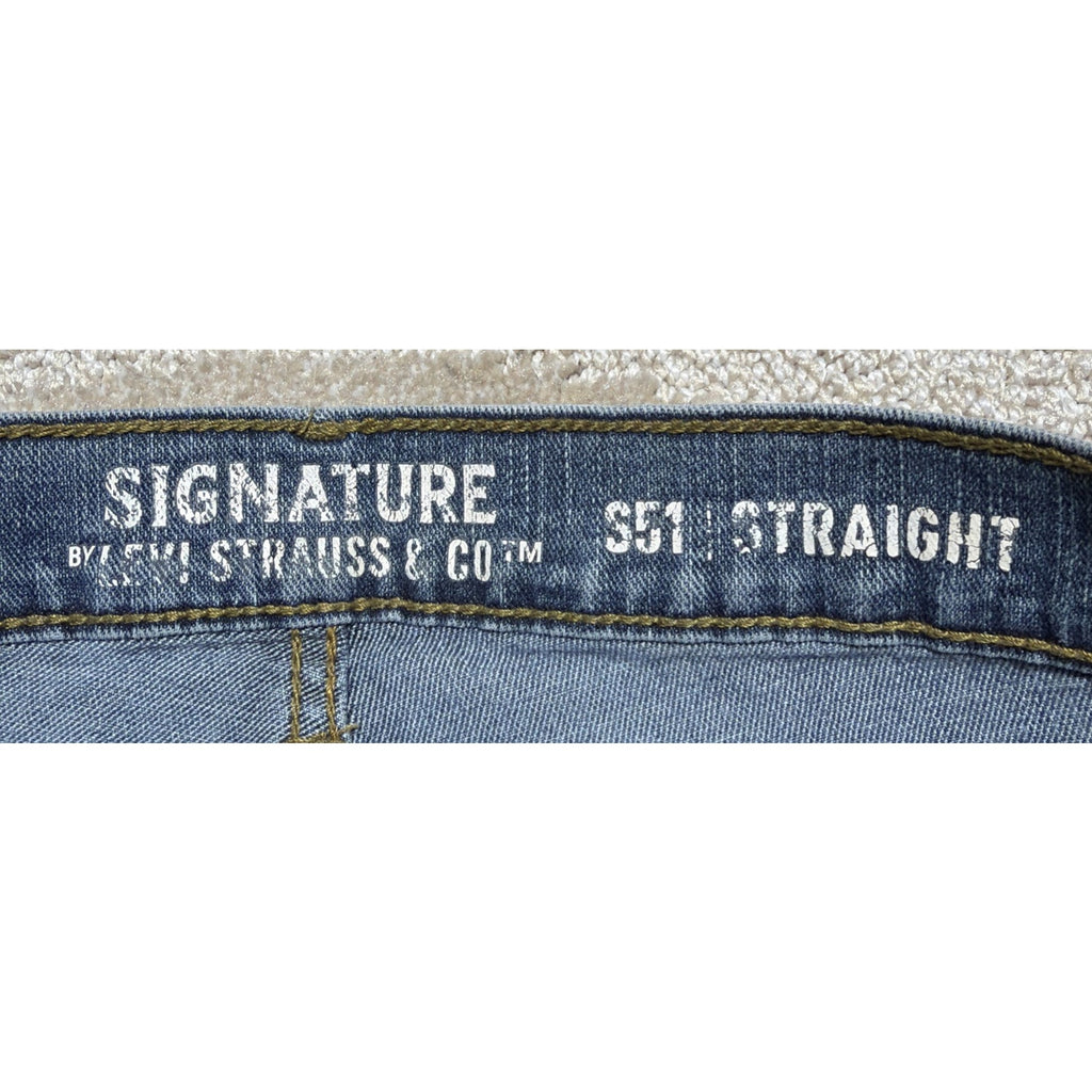 Signature Levi Strauss 32x34 S51 Straight Blue Jeans Stain Workwear